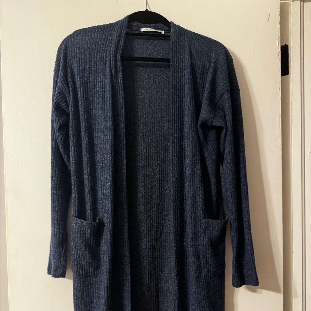 Women's Black Open-Front Sweater